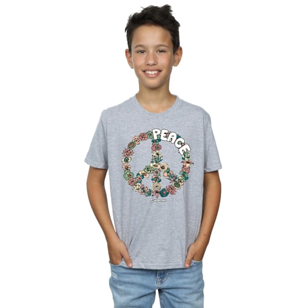 Woodstock Boys Floral Peace T-Shirt 9-11 år Sports Grey Sports Grey 9-11 Years