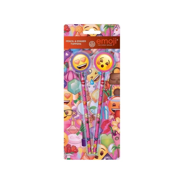 Emoji penna och topper (paket med 2) One Size Flerfärgad Multicoloured One Size