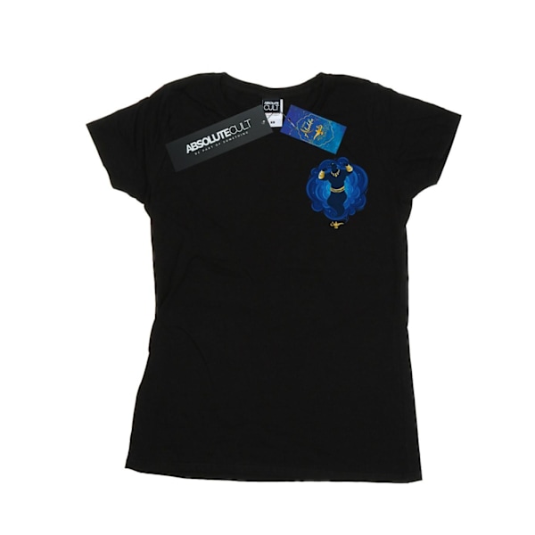 Disney Dam/Kvinnor Aladdin Film Genie Brösttryck Bomull T- Black XL