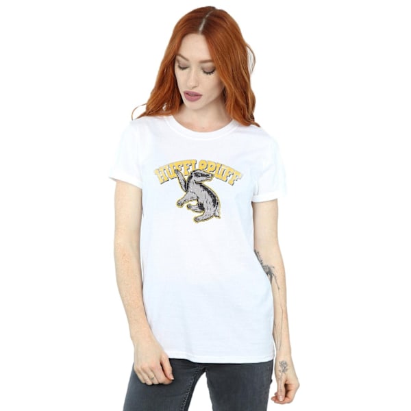 Harry Potter Dam/Kvinnor Hufflepuff Bomull Boyfriend T-shirt White M