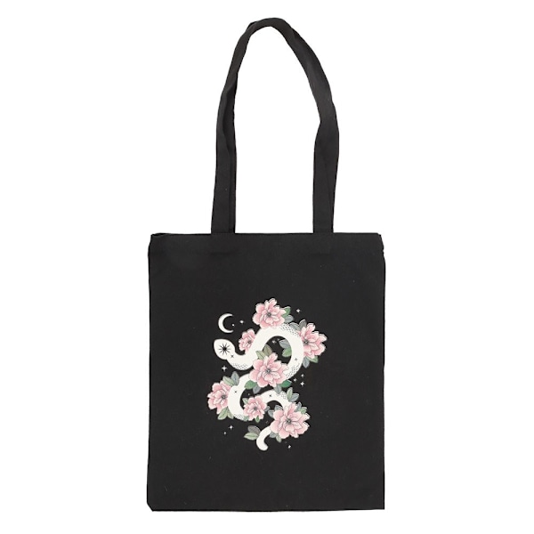 Something Different Blommig Orm Polycotton Tygväska One Size B Black/White/Pink One Size