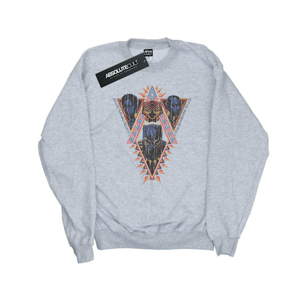 Marvel Herr Svart Panter Tribal Heads Sweatshirt S Sports Grey Sports Grey S