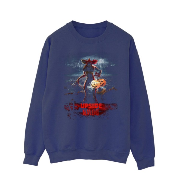 Netflix Stranger Things Pumpkin Upside Down Sweatshirt XL för män Navy Blue XL