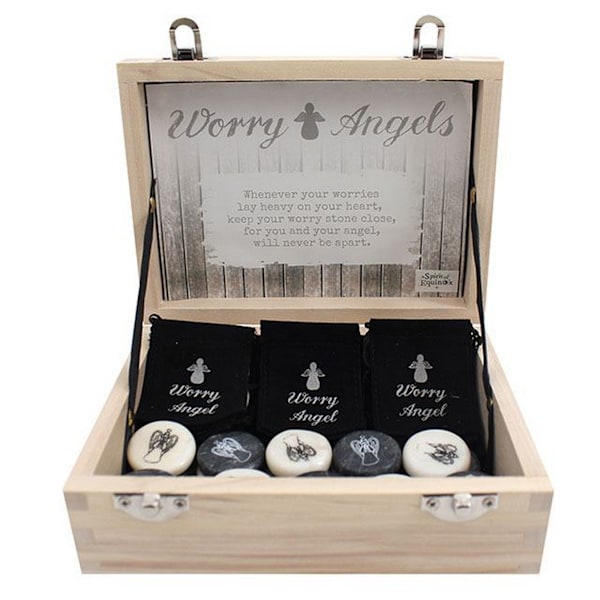 Something Different Angel Stones In Box (Set Of 24) One Size Gr Grey/White One Size