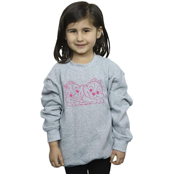Disney Girls Chip ´n´ Dale Nuts About You Sweatshirt 3-4 år Sports Grey 3-4 Years