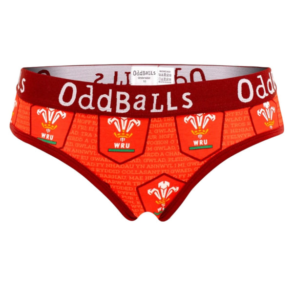 OddBalls Dam/Kvinnor Hemma Wales Rugby Union Kalsonger 12 UK Röd Red 12 UK