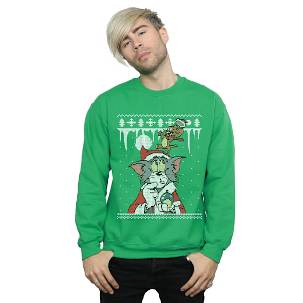 Tom And Jerry Herr Jul Fair Isle Sweatshirt M Irländsk Grön Irish Green M