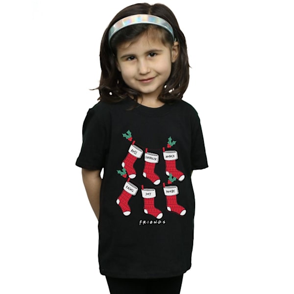 Friends Girls Christmas Stockings Bomull T-shirt 7-8 år Svart Black 7-8 Years