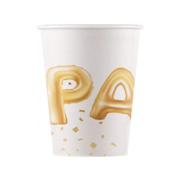 Procos Paper Party Cup (Pack om 8) One Size Vit/Guld White/Gold One Size