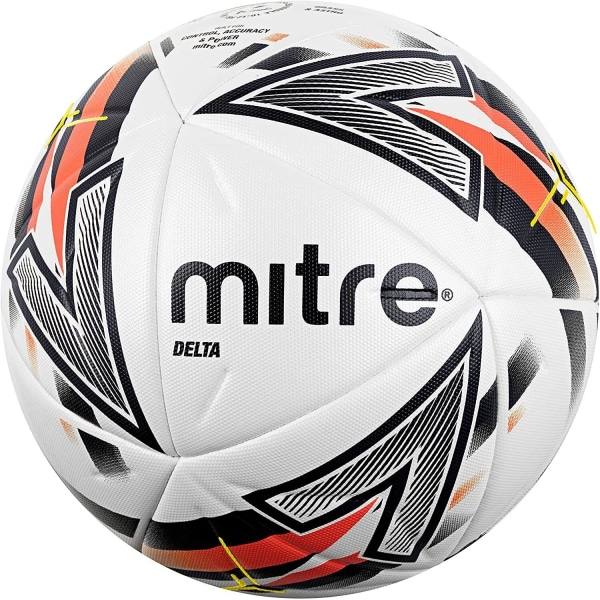 Mitre Delta One Match Football 4 Vit/Svart/Orange White/Black/Orange 4