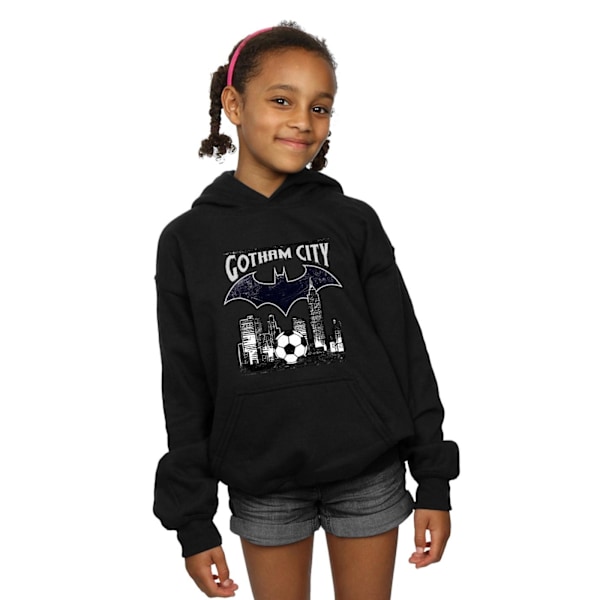 DC Comics Girls Batman Football Gotham City Hoodie 12-13 år Black 12-13 Years