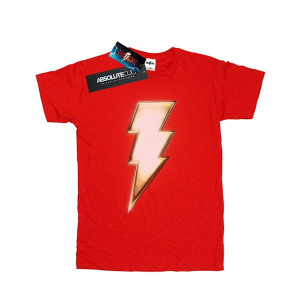 DC Comics Girls Shazam Bolt Logo Bomull T-shirt 12-13 År Röd Red 12-13 Years