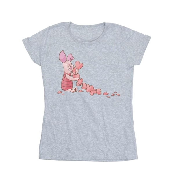 Disney Dam/Dam Winnie The Pooh Piglet Chain Of Hearts Bomull T-shirt Sports Grey M