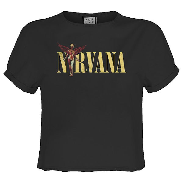 Amplified Womens/Ladies In Utero Nirvana Crop Top L Charcoal Charcoal L