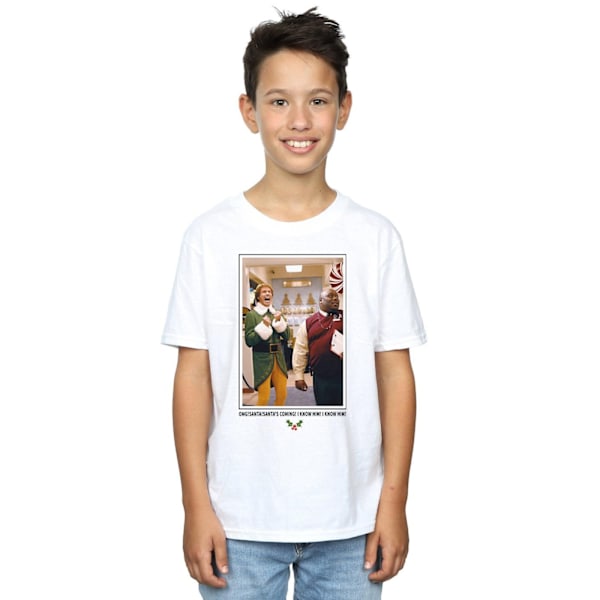 Elf Boys OMG Santa Photo T-Shirt 7-8 år Vit White 7-8 Years