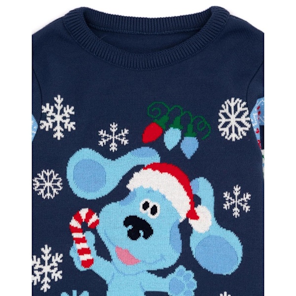 Blue´s Clues & You! Barnens/Barnens Stickade Jultröja 5-6 Navy Blue 5-6 Years