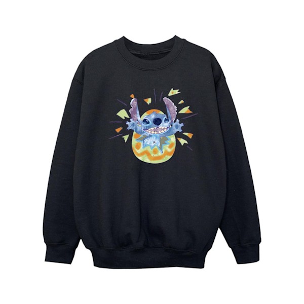 Disney Flickor Lilo & Stitch Knäckt Ägg Sweatshirt 7-8 År Svart Black 7-8 Years