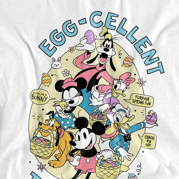 Mickey Mouse Unisex Vuxen Eggcellent Together Påsk T-Shirt L White L
