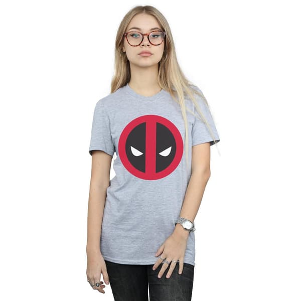 Marvel Dam Deadpool Stor Ren Logotyp Bomull Boyfriend Sports Grey XL