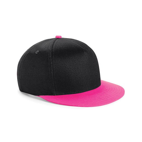 Beechfield Youth Unisex Retro Snapback Cap One Size Svart/ Fuchsia Black/ Fuchsia One Size