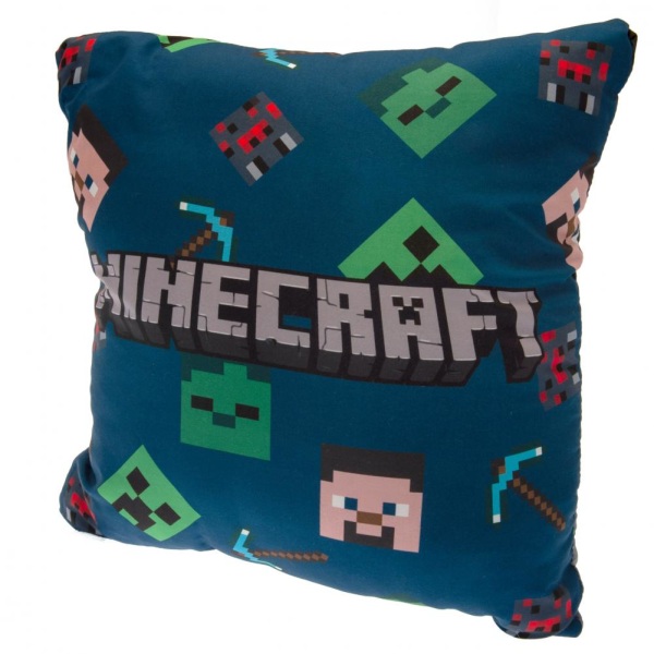 Minecraft Character Fylld Kudde One Size Grå/Blå/Grön Grey/Blue/Green One Size