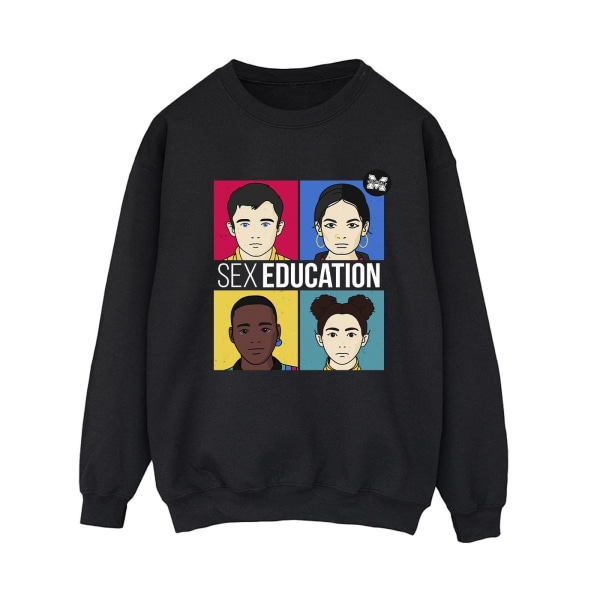 Netflix Sexualundervisning för kvinnor/damer Illustrerad tröja för tonåringar Black XXL