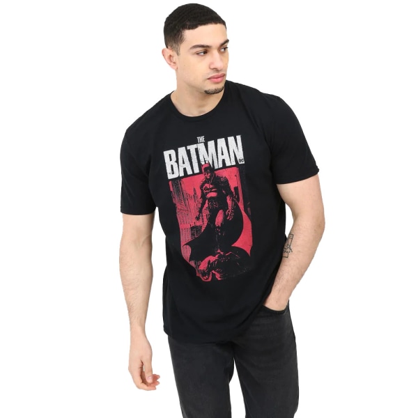 DC Comics The Batman City T-shirt för män S Svart/Röd/Vit Black/Red/White S