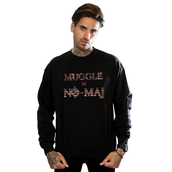 Fantastiska vidunder Mäns No Muggle No Maj Sweatshirt L Svart Black L