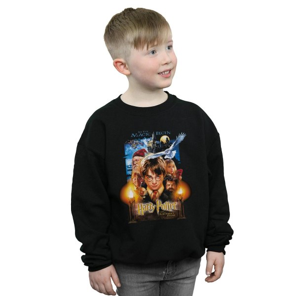 Harry Potter Boys The Sorcerer´s Stone Poster Sweatshirt 7-8 Ye Black 7-8 Years