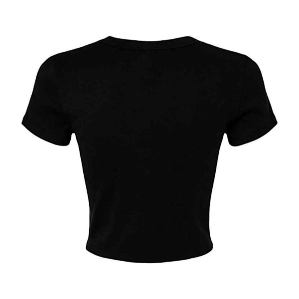 Bella + Canvas Dam/Dam Micro-Rib Crop T-Shirt M Solid Svart Solid Black M