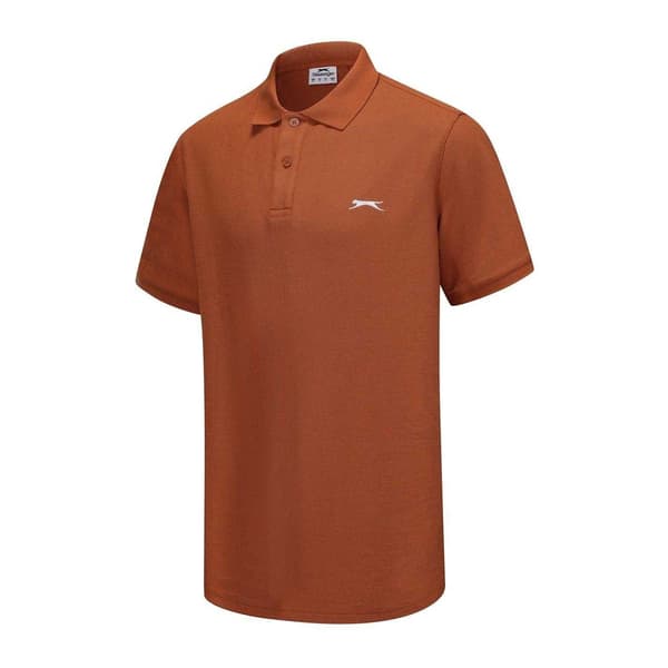 Slazenger Herr Broderad Logotyp Pikétröja L Terrakotta Terracotta L