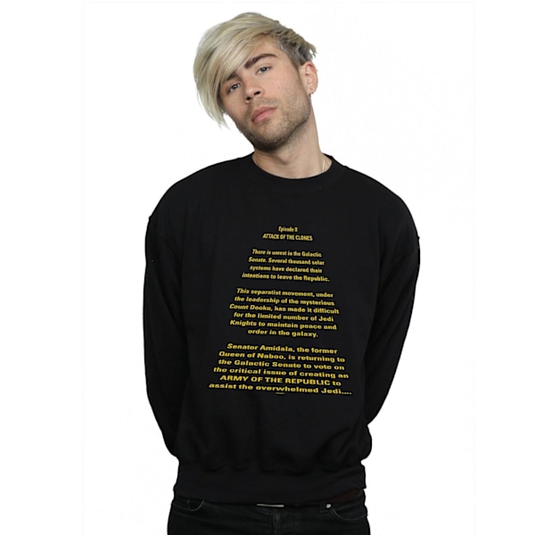 Star Wars Attack Of The Clones Öppningstext Sweatshirt 3X Black 3XL