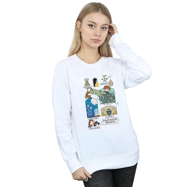 Fantastiska vidunder Kvinnor/Damer Chibi Newt Sweatshirt L Vit White L