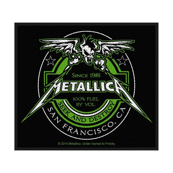 Metallica Beer Label Patch One Size Svart/Grön/Vit Black/Green/White One Size