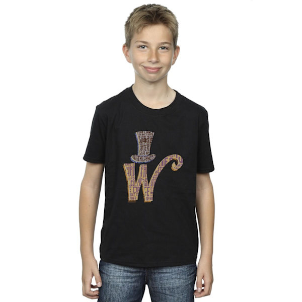 Willy Wonka Boys W Logo Hat T-Shirt 9-11 år Svart Black 9-11 Years