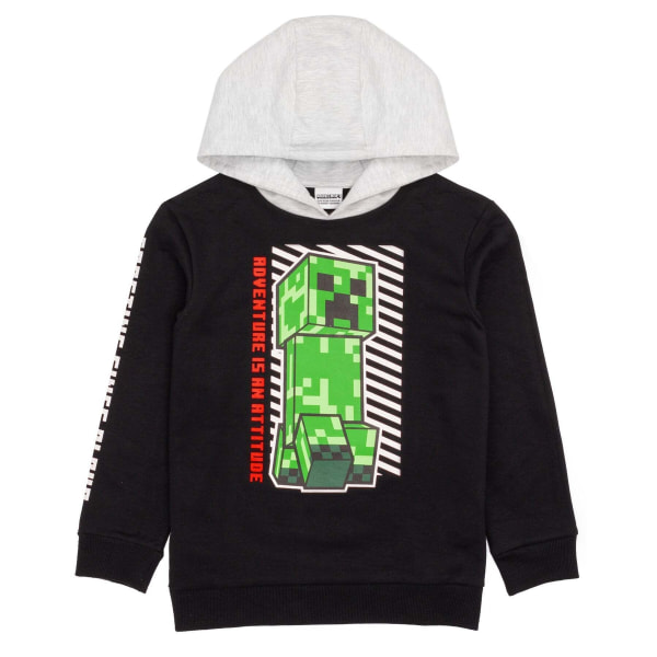 Minecraft Boys Creeper Hoodie 5-6 år Svart/Grå/Grön Black/Grey/Green 5-6 Years