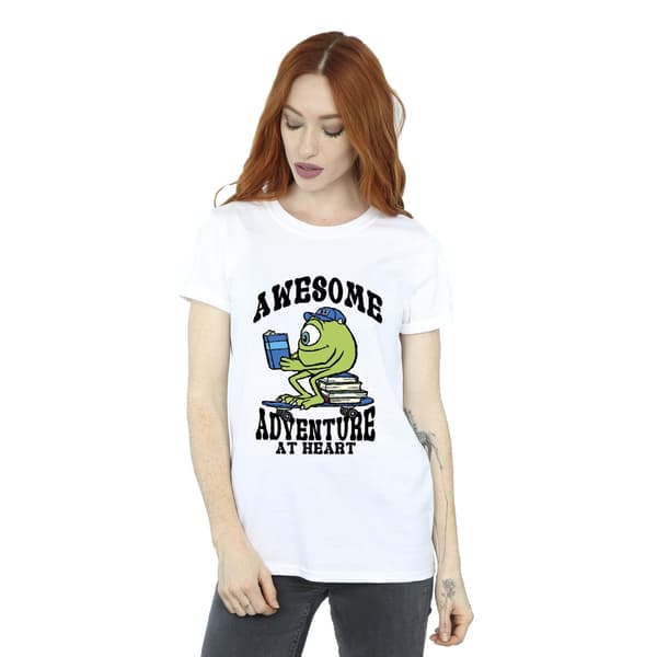 Monsters Inc Dam/Flickor Läser Grym Mike Bomulls Pojkvänströja White S