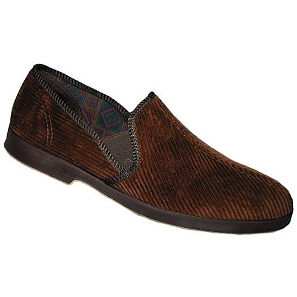 GBS Exeter Herr Toffel med Dubbel Kilar / Herrtofflor 9 UK Brun Brown 9 UK