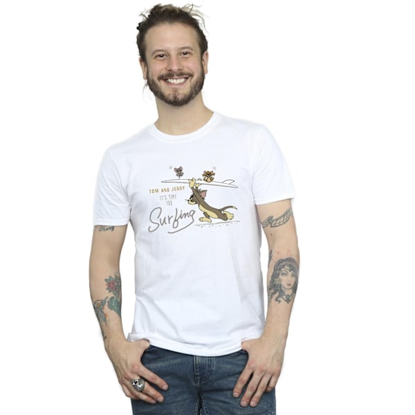 Tom And Jerry Herr T-shirt It´s Time For Surfing L Vit White L