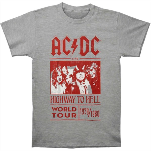 AC/DC Unisex Vuxen Highway To Hell World Tour 1979/1980 T-Shirt Grey S