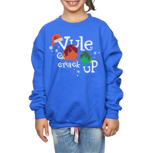 National Lampoon's Christmas Vacation Girls Yule Crack Up Sweatshirt Royal Blue 9-11 Years