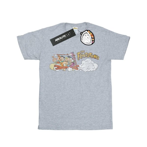 The Flintstones Boys Family Car Distressed T-Shirt 7-8 år Sp Sports Grey 7-8 Years
