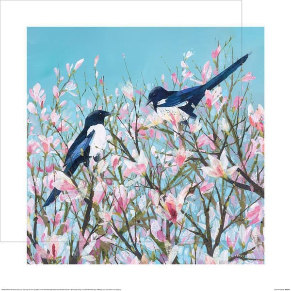 Claire Henley Joy Tryck 60cm x 60cm Blå/Rosa Blue/Pink 60cm x 60cm