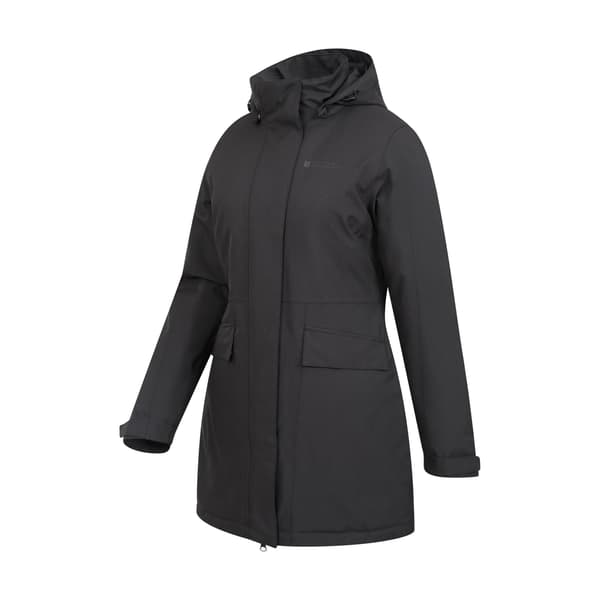 Mountain Warehouse Regn On Vattentät Vadderad Jacka för Dam Black 20 UK