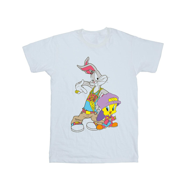 Looney Tunes Dam/Damer Bugs And Tweety Hip Hop Bomull Pojkvän White 4XL