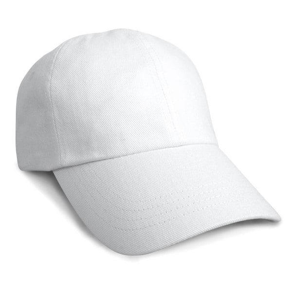 Result Unisex Lågprofil Tung Borstad Bomulls Basebollkeps En White One Size