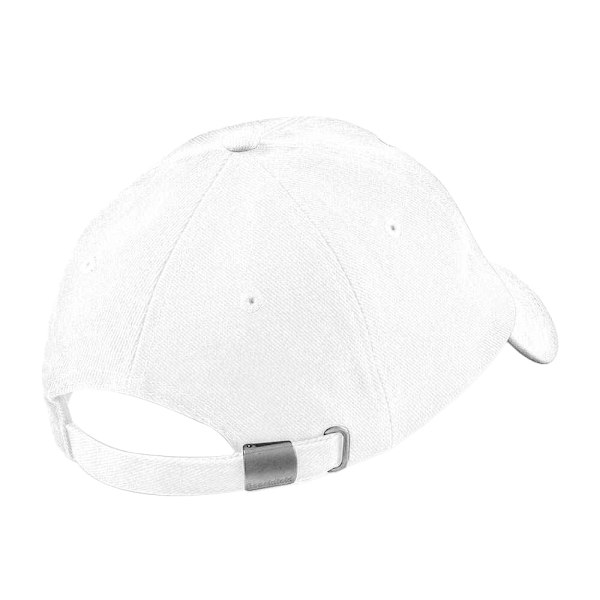 Beechfield Unisex Lågprofilerad Tung Borstad Bomulls Basebollkeps White One Size