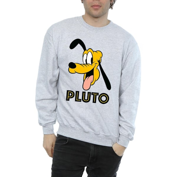 Disney Mens Pluto Face Sweatshirt S Sports Grey Sports Grey S