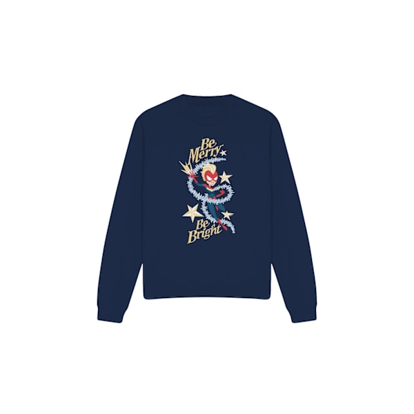 Captain Marvel Unisex Vuxen Be Merry Be Bright Sweatshirt S Nav Navy S