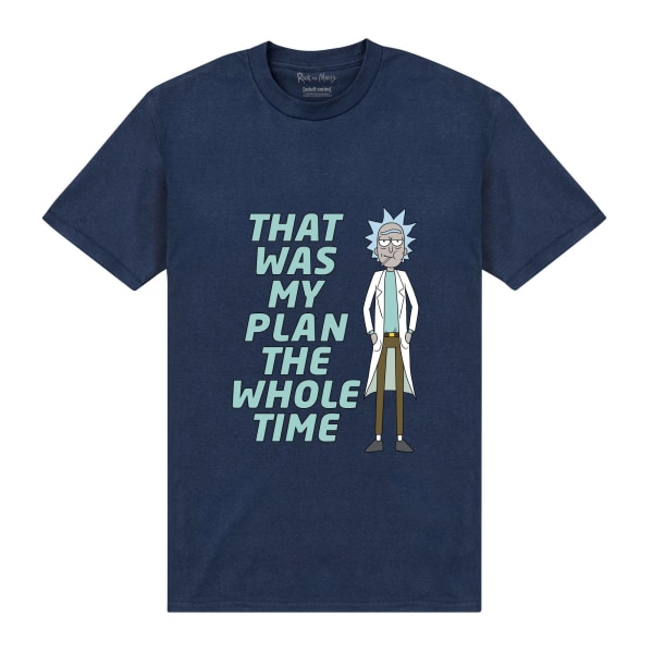 Rick And Morty Unisex Vuxen Min Plan T-Shirt L Marinblå Navy Blue L